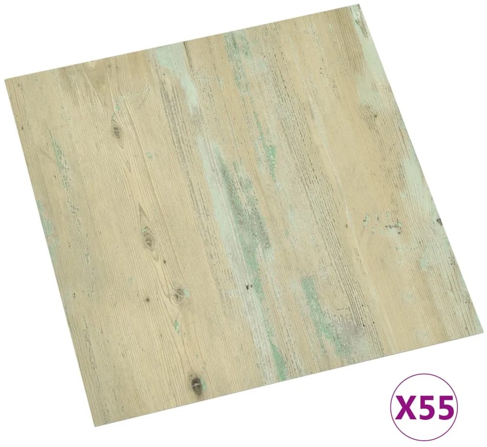 vidaXL Δάπεδο Αυτοκόλλητο Ανοιχτό Καφέ 55 τεμ. 5,11 μ² από PVC