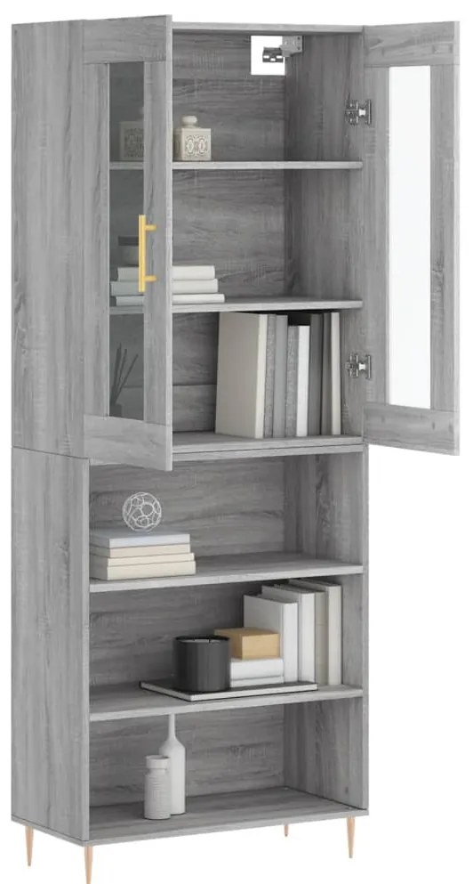 vidaXL Ντουλάπι Γκρι Sonoma 69,5 x 34 x 180 εκ. Επεξεργασμένο Ξύλο
