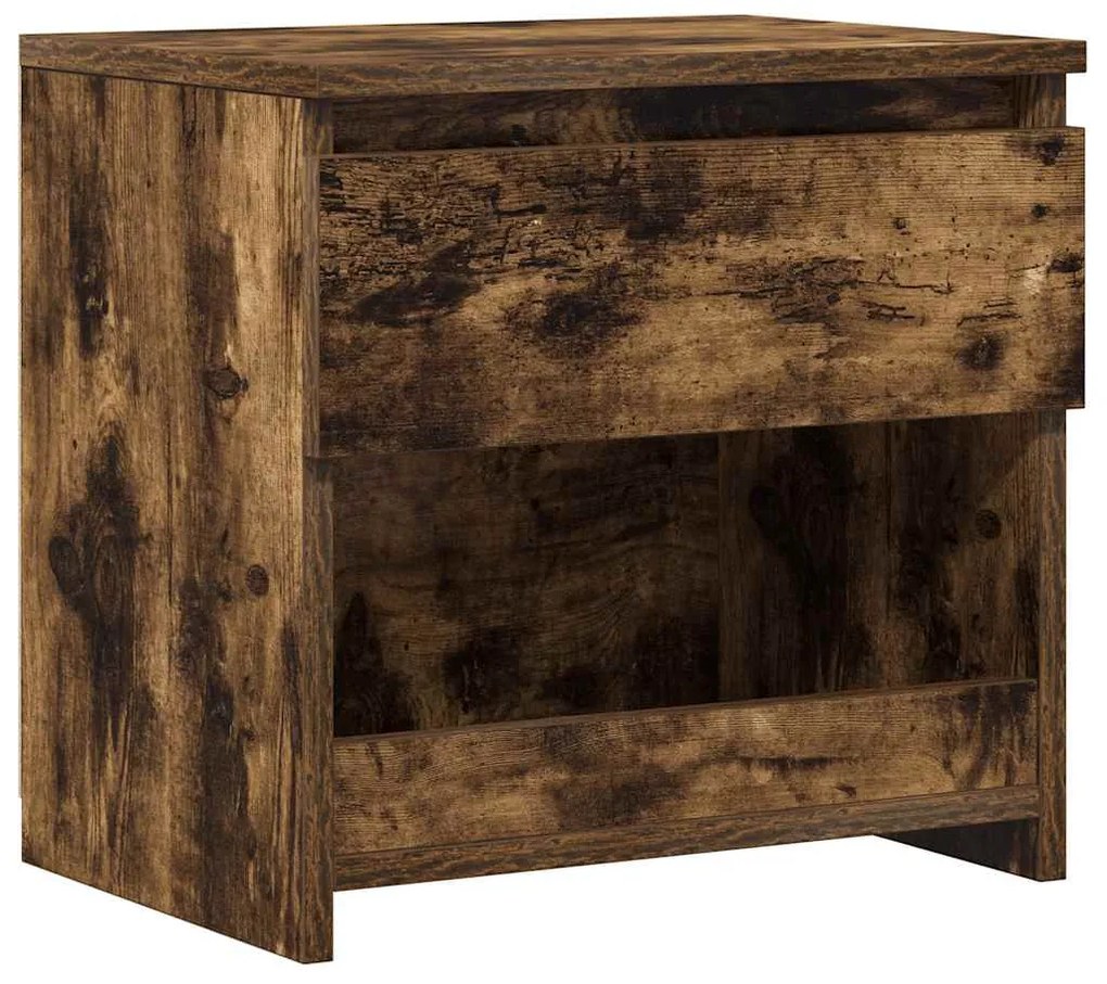 vidaXL Κομοδίνο Καπνιστή Δρυς 40 x 30 x 39 εκ. από Επεξεργασμένο Ξύλο