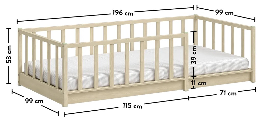 Παιδικό κρεβάτι  Montessori  Montes Mocha  MO-1319 Cilek