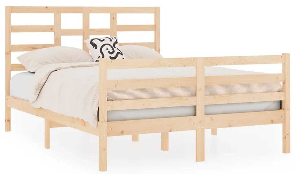 vidaXL Πλαίσιο Κρεβατιού 120 x 190 εκ. από Μασίφ Ξύλο Small Double