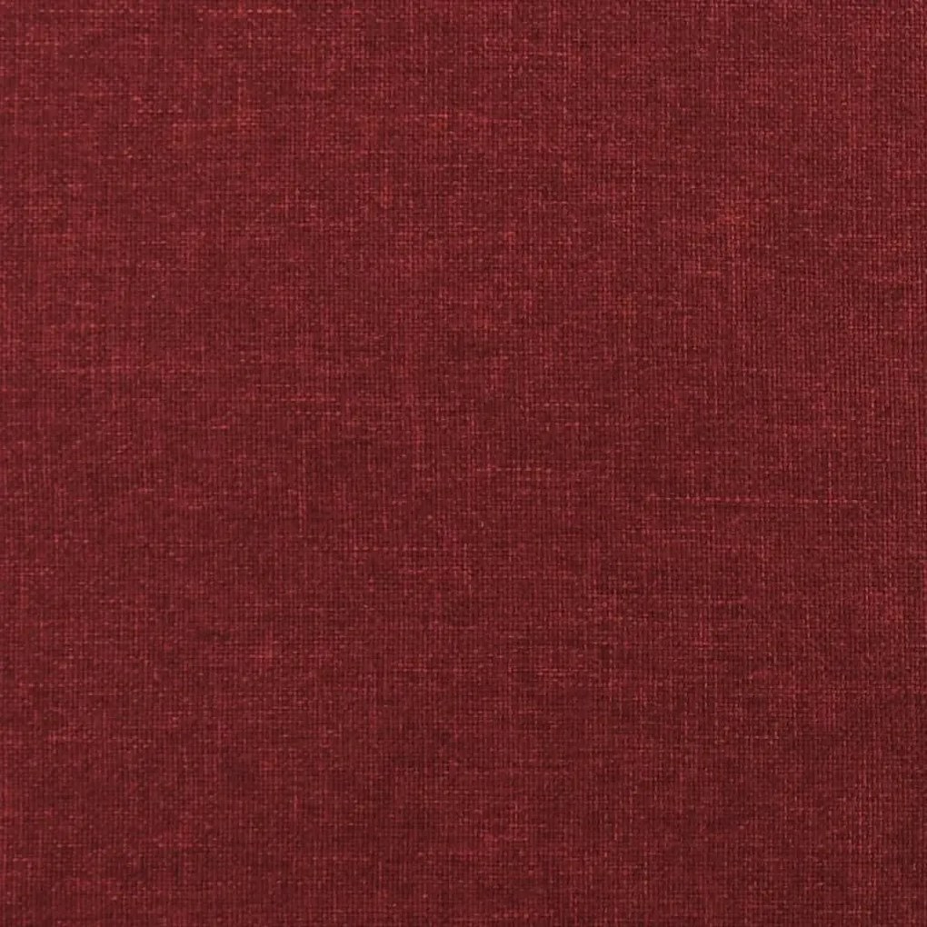 Υποπόδιο Μπορντό 60x60x36 εκ. Ύφασμα &amp; Συνθετικό Δέρμα - Κόκκινο
