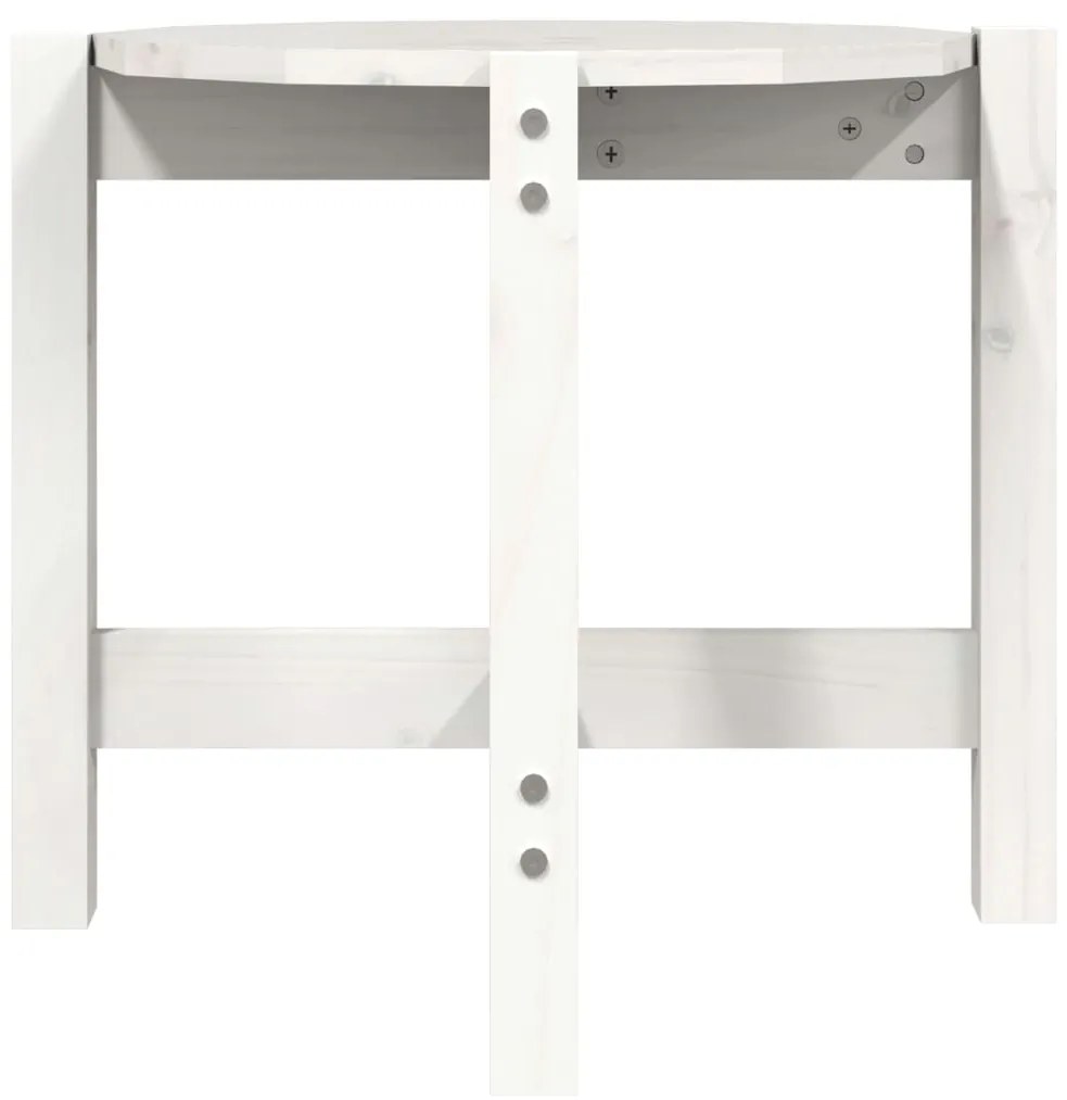 vidaXL Τραπεζάκι Σαλονιού Λευκό Ø 52,5x45 εκ. από Μασίφ Ξύλο Πεύκου