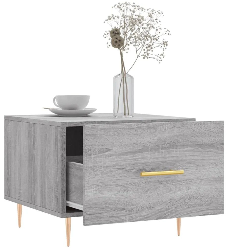 vidaXL Τραπεζάκι Σαλονιού Γκρι Sonoma 50x50x40 εκ. Επεξεργασμένο Ξύλο