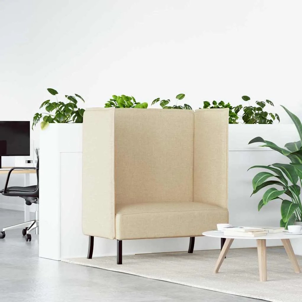 vidaXL Καναπές Υψηλής Πλάτης Κρεμ 109 x 56 x 121 εκ. ύφασμα