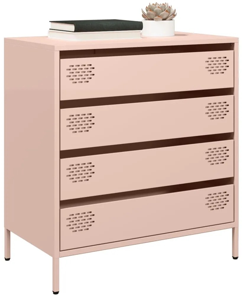 vidaXL Ντουλάπι Ροζ 68x39x73,5 εκ. από Χάλυβα Ψυχρής Έλασης