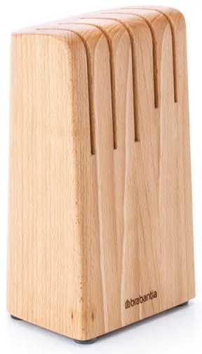 Βάση μαχαιριών Brabantia Profile 1003297, Μέχρι 5 μαχαίρια, Κομψό σχέδιο, Οξιά, Καφέ