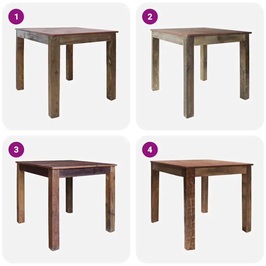 vidaXL Τραπέζι Τραπεζαρίας 82x80x76 εκ. από Μείγμα Ανακυκλωμένων Ξύλων