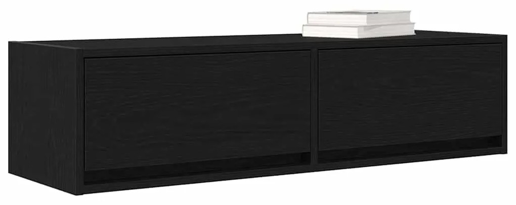 vidaXL Ντουλάπι TV Μαύρη δρυς 100 x 31 x 25.5 εκ. Επεξεργασμένο ξύλο