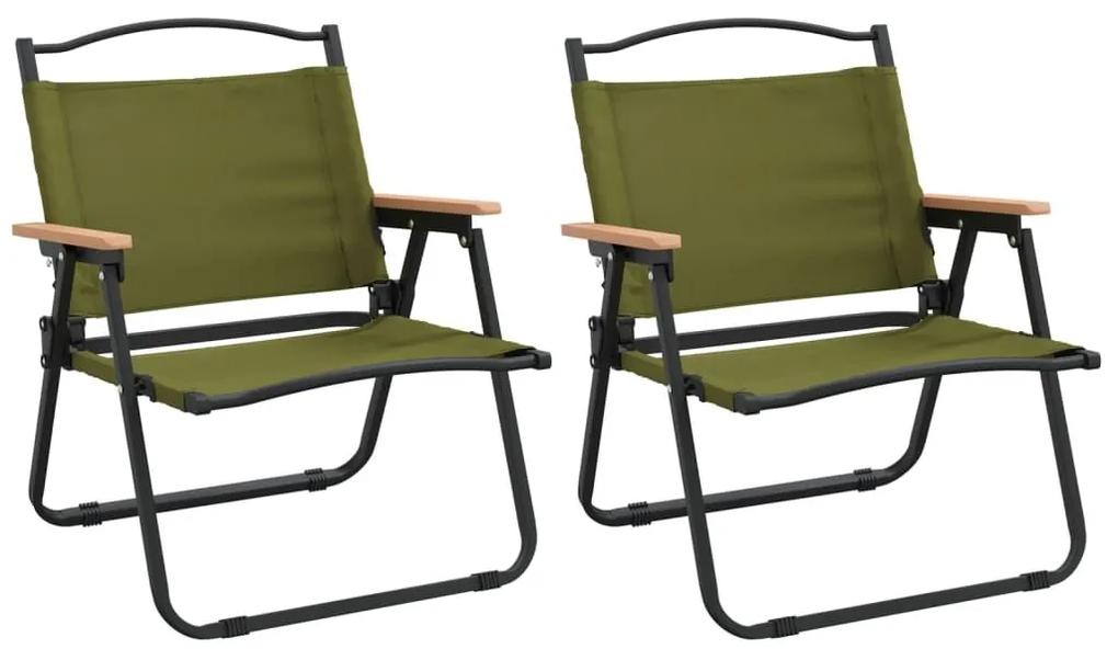 Καρέκλες Κάμπινγκ 2 τεμ. Πράσινες 54x43x59 εκ. Ύφασμα Oxford - Πράσινο