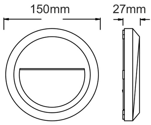 LED WALL ROUND LUMINAIRE WHITE 230V AC IP65 1.5W 3000K 100LM RA80 - SLIM02NW - 3000K - SLIM02NW