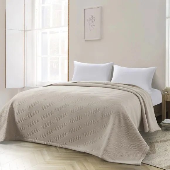 Beauty Home Κουβέρτα ζακάρ King Size Point Art 11175 260x270 Άμμου
