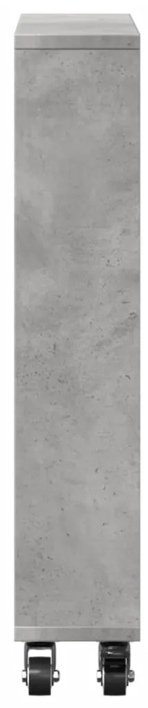 vidaXL Τρόλεϊ Αποθήκευσης Στενό Γκρι Σκυρ. 48x13x68 εκ. Επεξ. Ξύλο