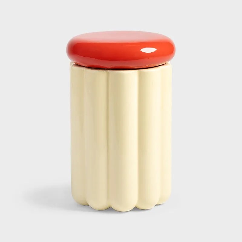 Διακοσμητικό Δοχείο Αποθήκευσης Jar Charlo Off White / Κεραμικό 20 x Ø 14.5 cm Home - &k Amsterdam