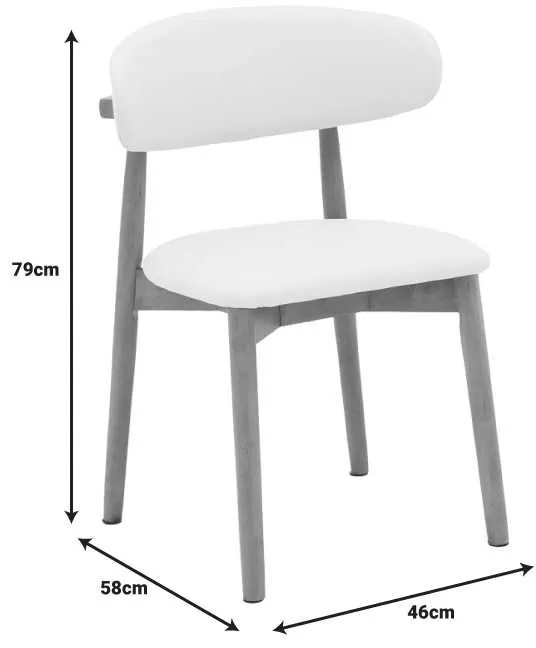 Καρέκλα Ubene pakoworld rubberwood και pu σε καρυδί και μπεζ απόχρωση 46x58x79εκ