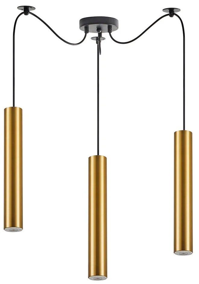 Φωτιστικό Οροφής Adept Tube 77-8680 30x30x300cm 3xE27/GU10 60W Black-Gold Homelighting