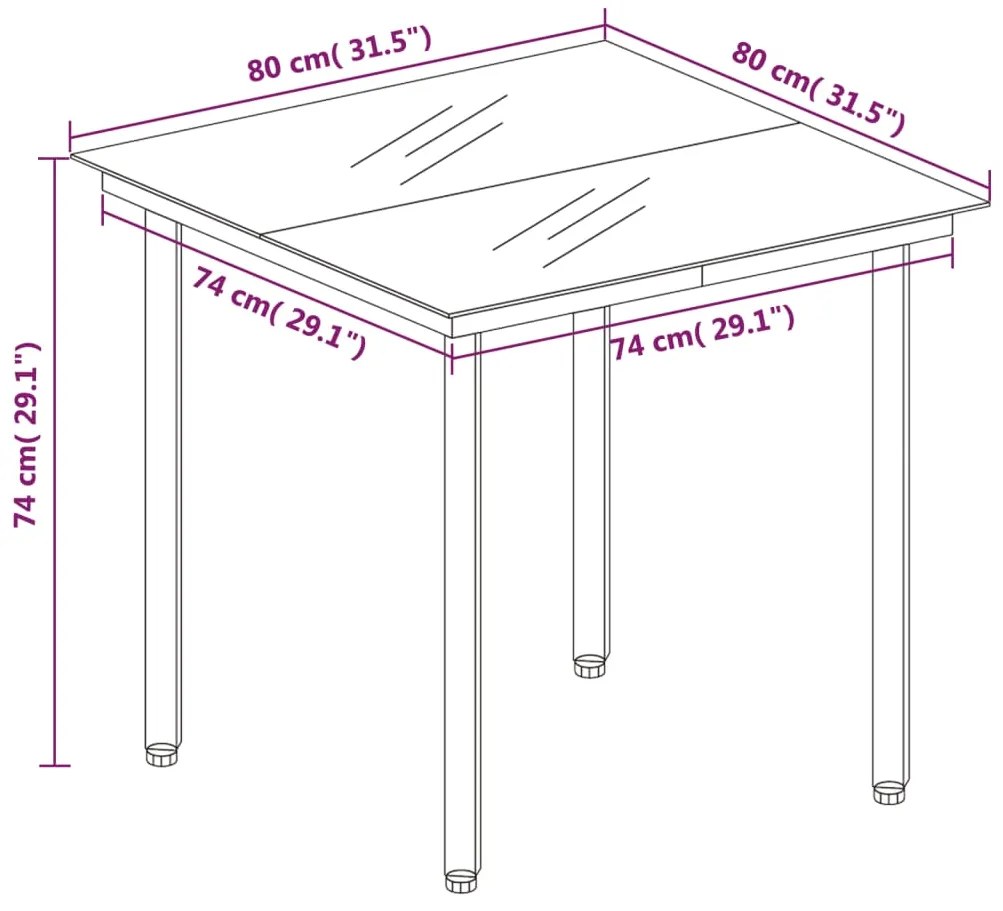 vidaXL Σετ Τραπεζαρίας Κήπου 5 Τεμαχίων Καφέ
