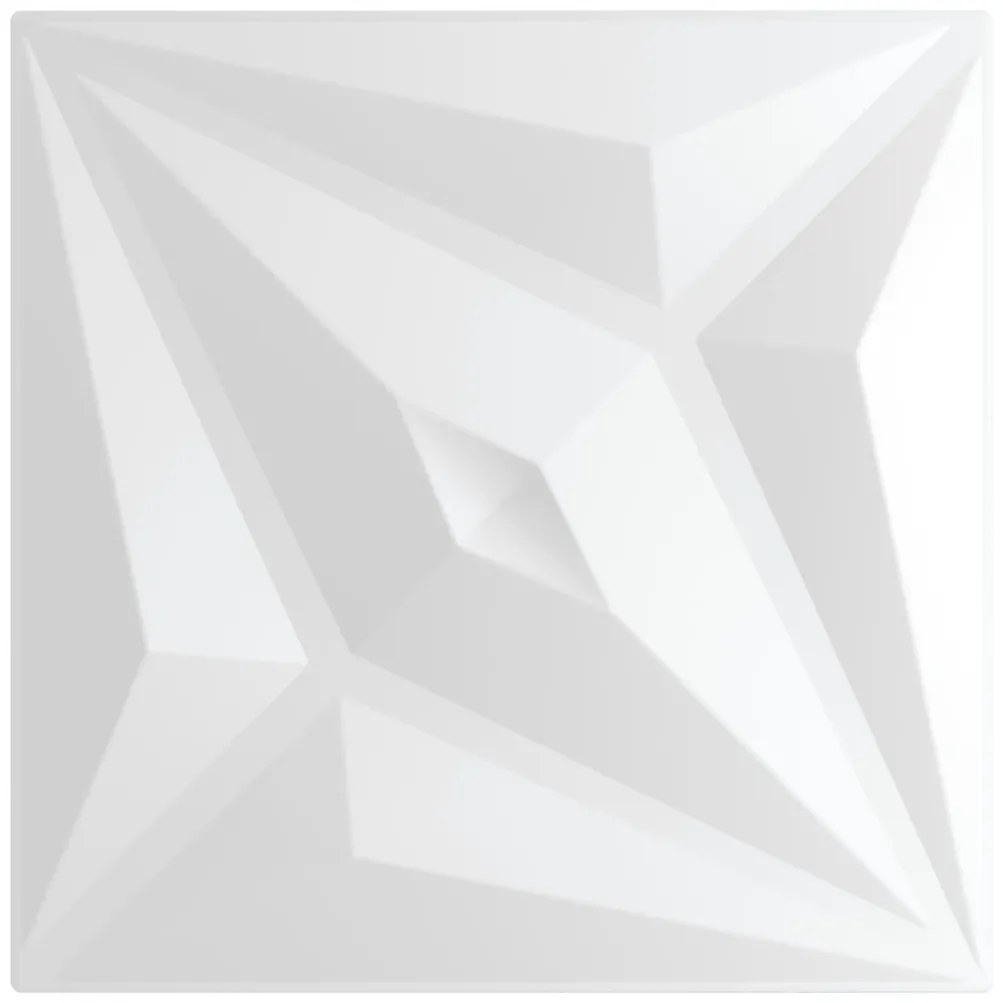 Πάνελ Τοίχου 48 τεμ. Σχέδιο Αστέρι Λευκά 50x50εκ. 12 μ² από EPS - Λευκό
