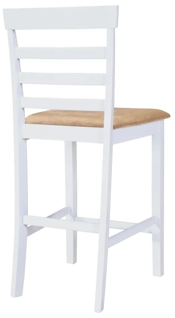 vidaXL Σετ Κονσόλα Τραπέζι και 4 Καρέκλες Μπαρ Λευκό Ξύλινο