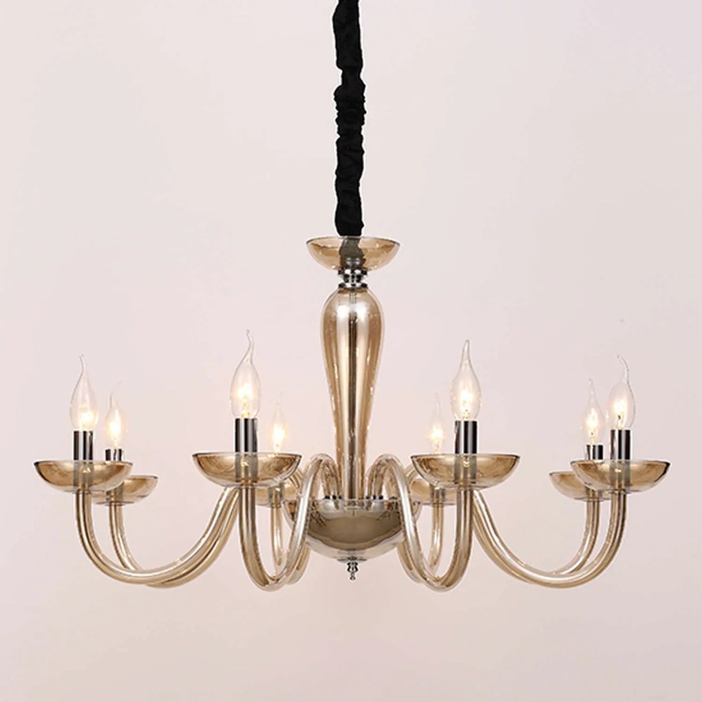Πολυέλαιος 8Φ BLK82188PCNC Cognac Crystal, Metal