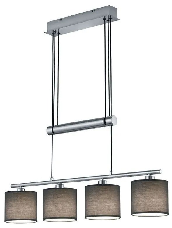 Φωτιστικό Οροφής - Ράγα Garda 305400411 Grey Trio Lighting Metal, Fabric
