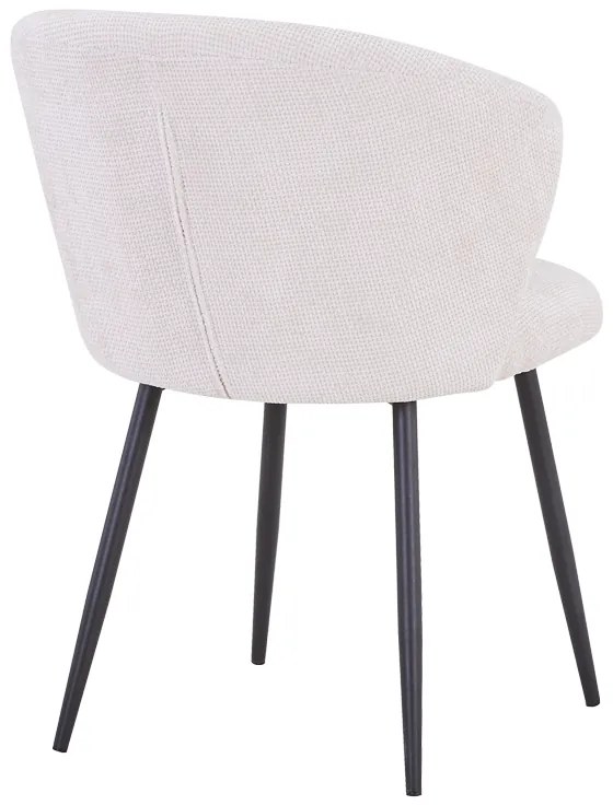 Καρέκλα Karg pakoworld λευκό ύφασμα-πόδι μαύρο μέταλλο 57x62x80εκ