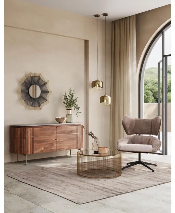 Μπουφές Grace  Μάρμαρο Λευκό  160x45x78 εκ - Καφέ