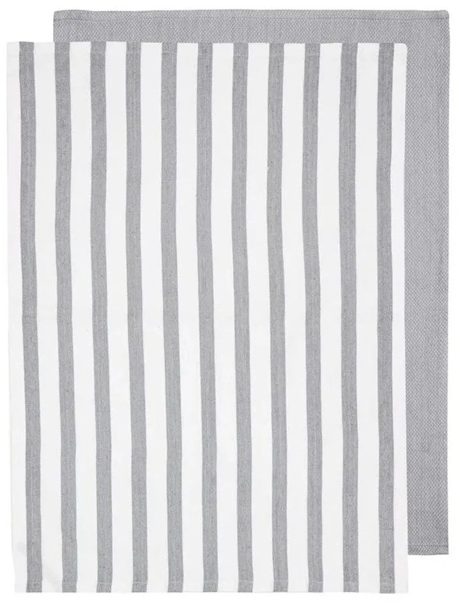 Πετσέτες Κουζίνας Raya (Σετ 2Τμχ) 33647 50x70cm White-Grey Ladelle Bamboo, Cotton