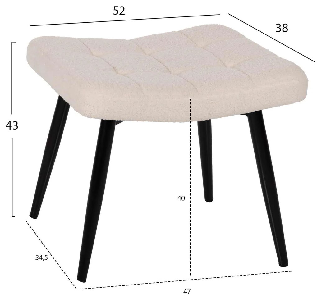 ΠΟΛΥΘΡΟΝΑ ΜΠΕΡΖΕΡΑ CRAWLEY ΜΕ ΥΠΟΠΟΔΙΟ HM8918.25 ΥΦΑΣΜΑ ΜΠΟΥΚΛΕ ΛΕΥΚΟ 70x74x105Y εκ.