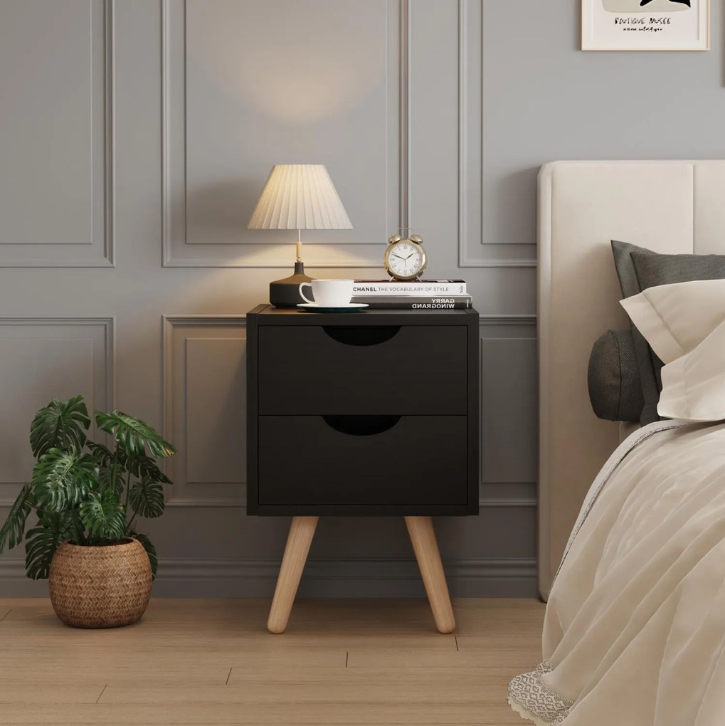 Κομοδίνο DINKL μελαμίνη - 2 συρτάρια Wenge 29,5x29,5x45Υ εκ. 29.5x29.5x45 εκ.