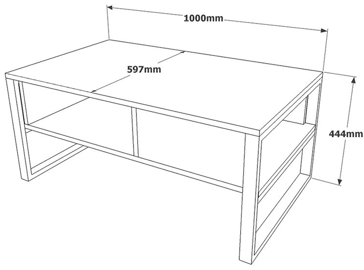 Τραπέζι σαλονιού Honora pakoworld oak-μαύρο 100x60x44,5εκ