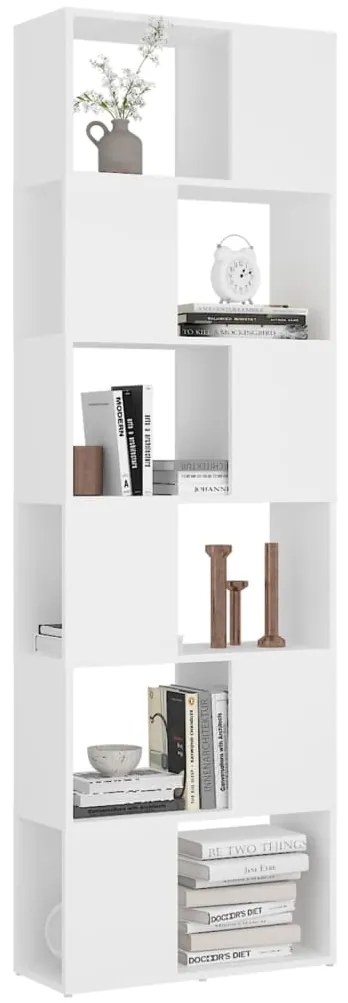 vidaXL Βιβλιοθήκη/Διαχωριστικό Χώρου Λευκό 60 x 24 x 186 εκ.