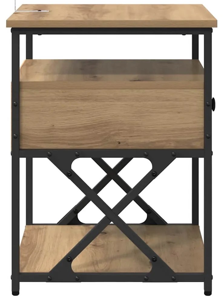 vidaXL Κομοδίνο Artisan Oak 40 x 42 x 55 εκ Επεξεργασμένο ξύλο