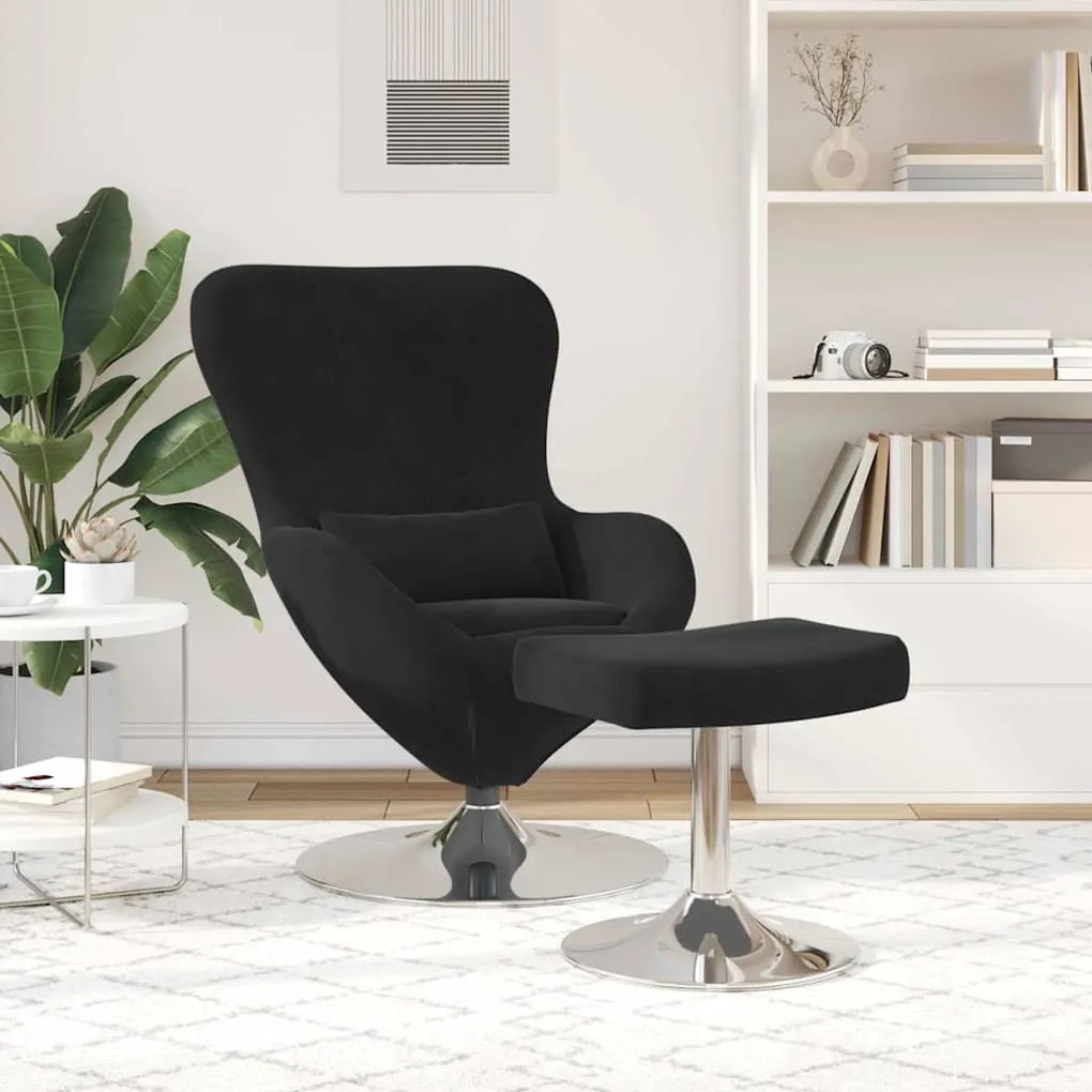 vidaXL Κάθισμα-αυγό 2 pcs Μαύρο 63 x 73 x 90 εκ Βελούδο