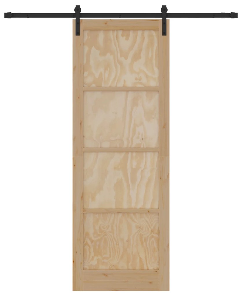 vidaXL Συρόμενη Πόρτα με Σετ Συναρμολόγησης 83x232 cm Συμπαγές Ξύλο Πεύκου
