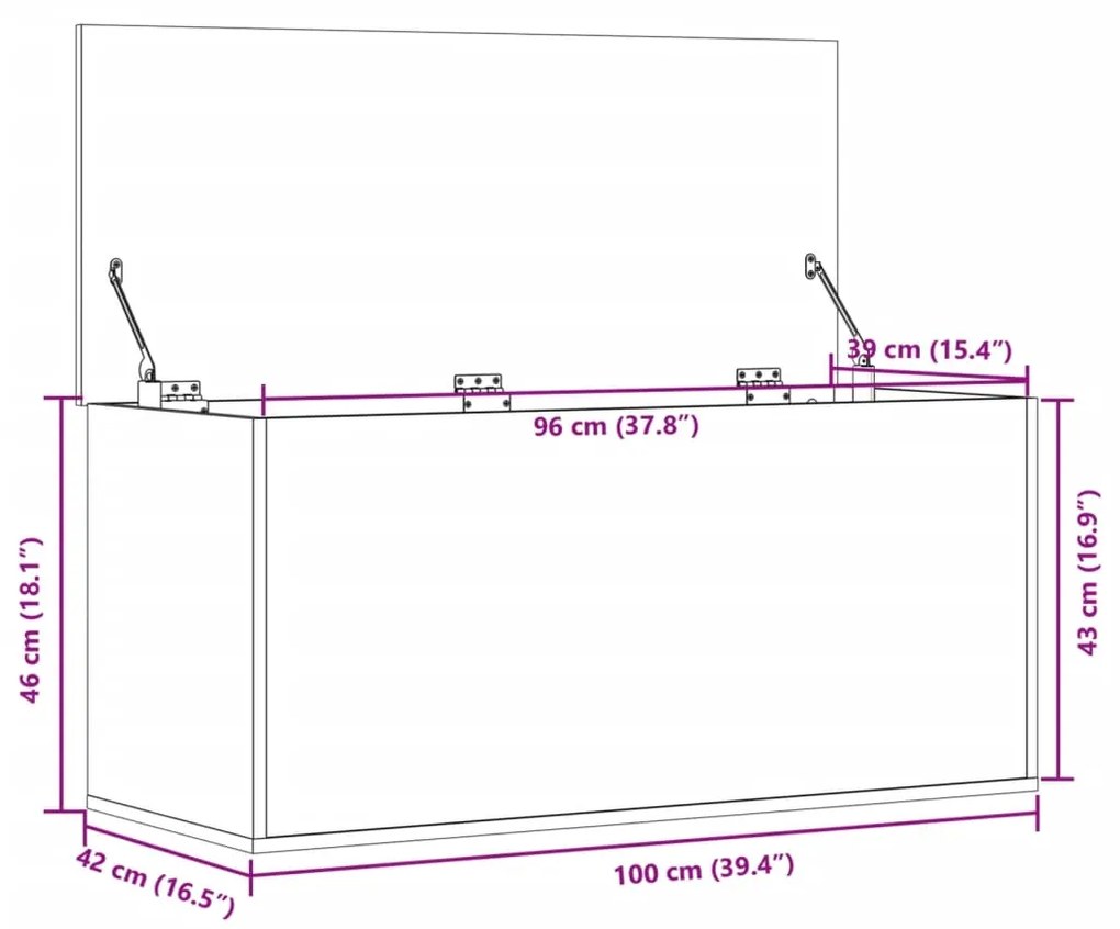 ΚΟΥΤΙ ΑΠΟΘΗΚΕΥΣΗΣ ΓΚΡΙ SONOMA 100X42X46 ΕΚ. ΕΠΕΞΕΡΓΑΣΜΕΝΟ ΞΥΛΟ 840665