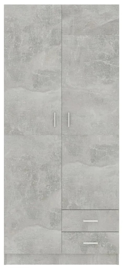 vidaXL Ντουλάπα Γκρι του Σκυροδέματος 80 x 52 x 180 εκ. Επεξ. Ξύλο