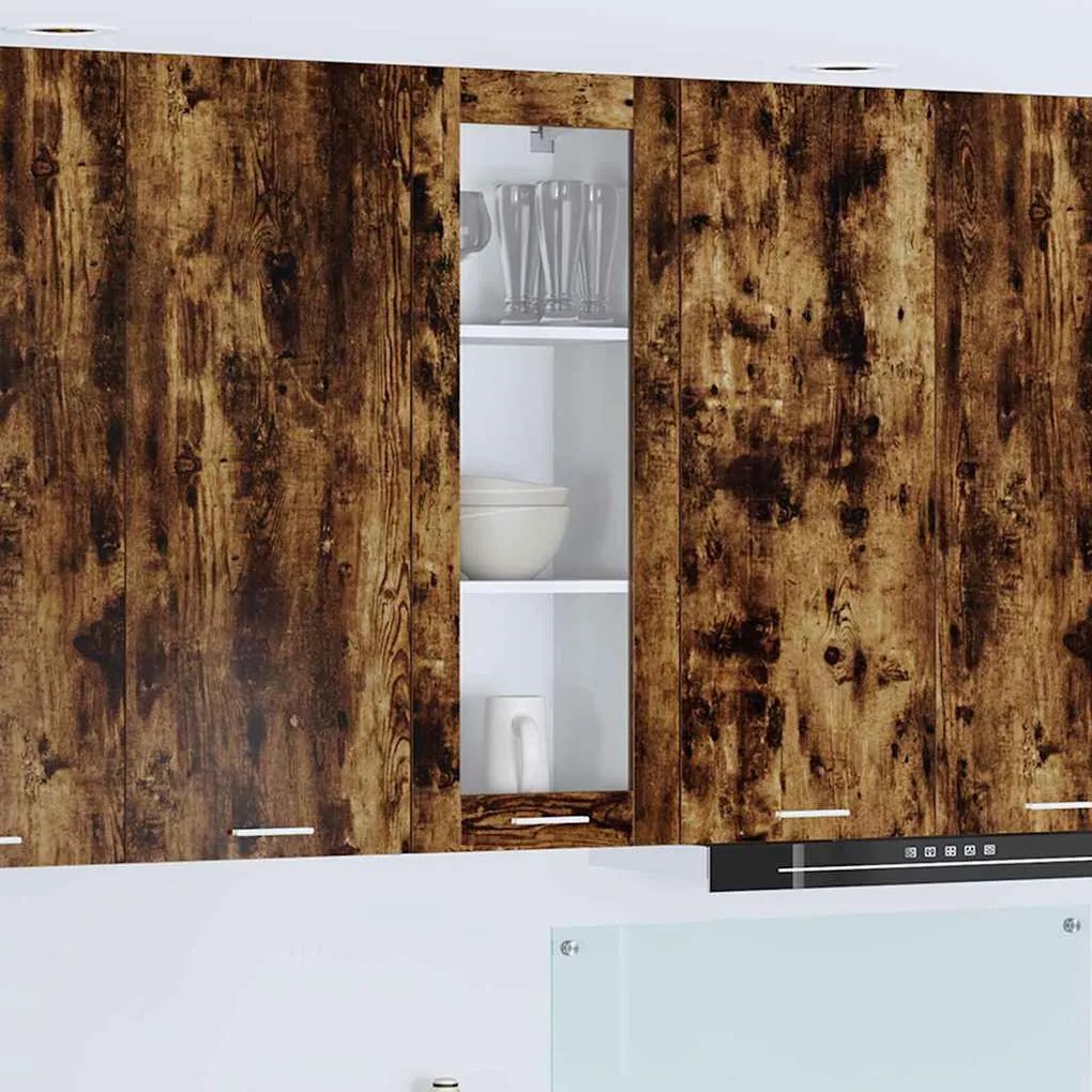 vidaXL Κρεμαστό ντουλάπι με αποθήκευση Καπνιστό Δρύς 40 x 31 x 100 εκ.