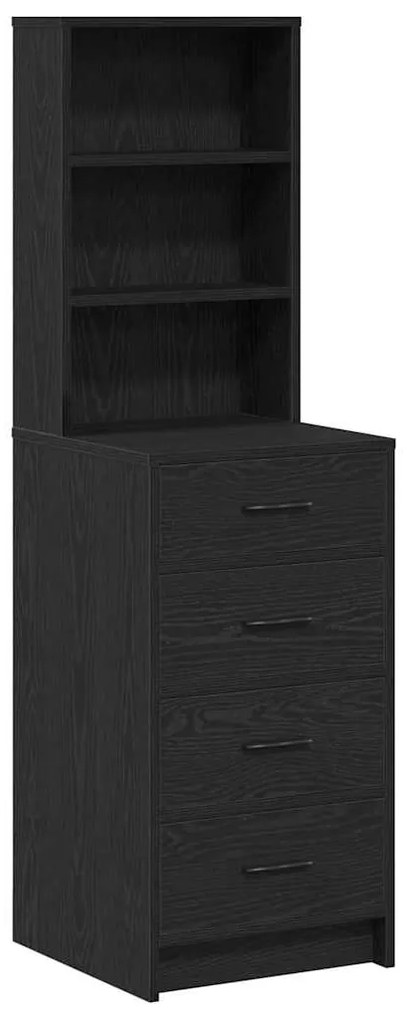 vidaXL Highboard Μαύρη δρυς 40 x 41 x 135 εκ. Επεξεργασμένο ξύλο