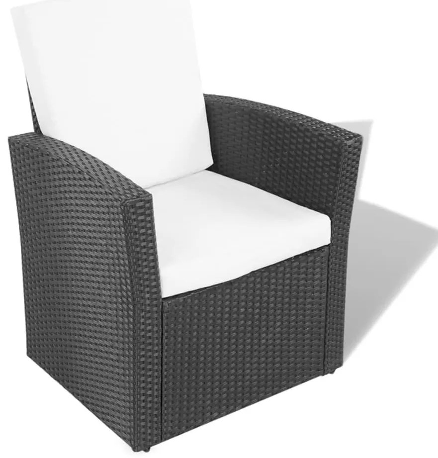 vidaXL Σαλόνι Κήπου 4 Τεμαχίων Μαύρο από Συνθετικό Ρατάν με Μαξιλάρια