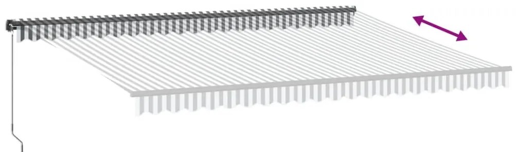 vidaXL Τέντα Πτυσσόμενη Χειροκίνητη με LED Ανθρακί / Λευκή 500x300 εκ.