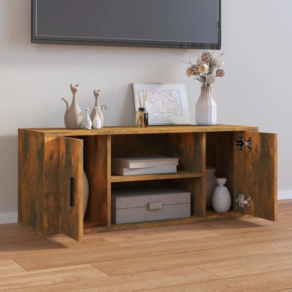 vidaXL Έπιπλο Τηλεόρασης Καπνιστή Δρυς 100x35x40 εκ. Επεξ. Ξύλο