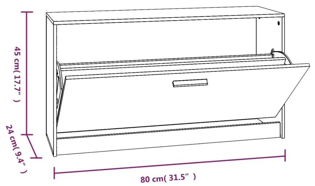 Παπουτσοθήκη Γκρι Σκυρ. 80x24x45 εκ. από Επεξεργασμένο Ξύλο - Γκρι