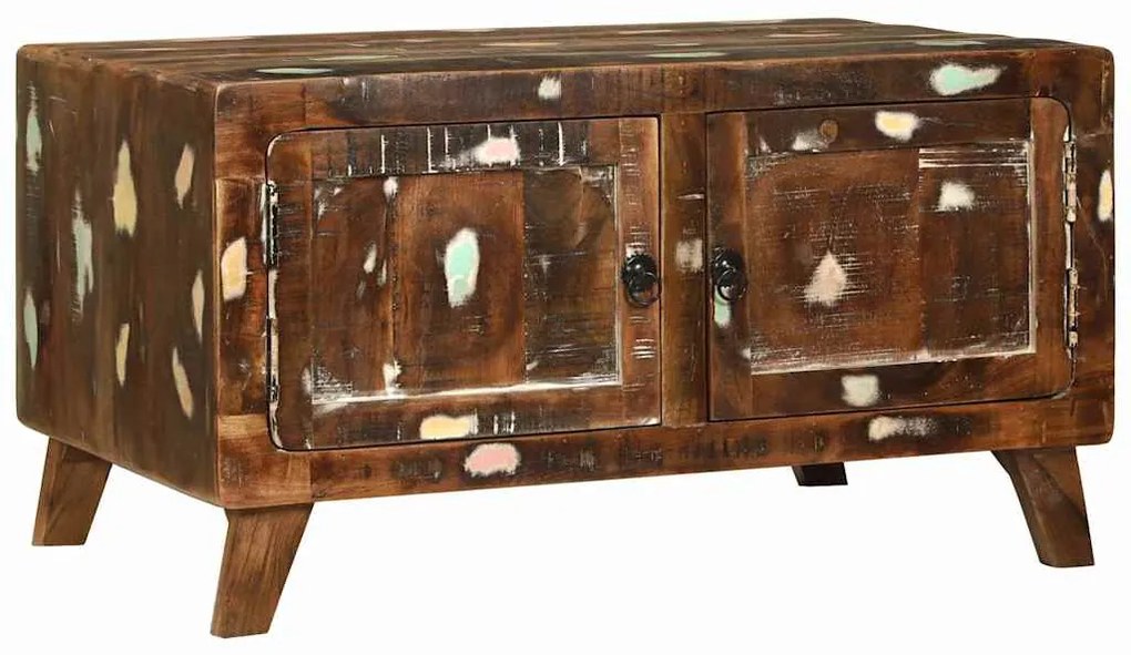 vidaXL Τραπεζάκι σαλονιού Πολύχρωμο Στερεό Ανακτηθέν Ξύλο