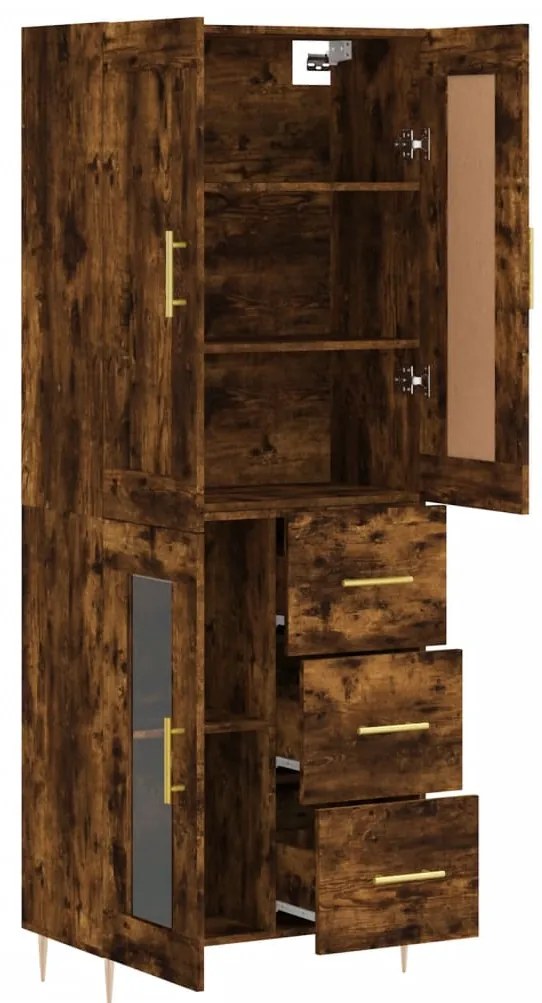 vidaXL Ντουλάπι Καπνιστή Δρυς 69,5x34x180 εκ. από Επεξεργασμένο Ξύλο