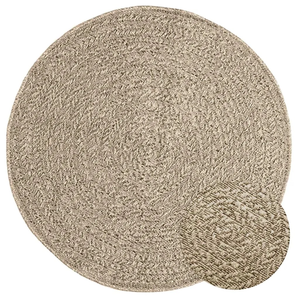 Χαλί ZIZUR Μπεζ Όψη Γιούτας Εσωτ. & Εξωτ. Χώρου Ø 90 εκ