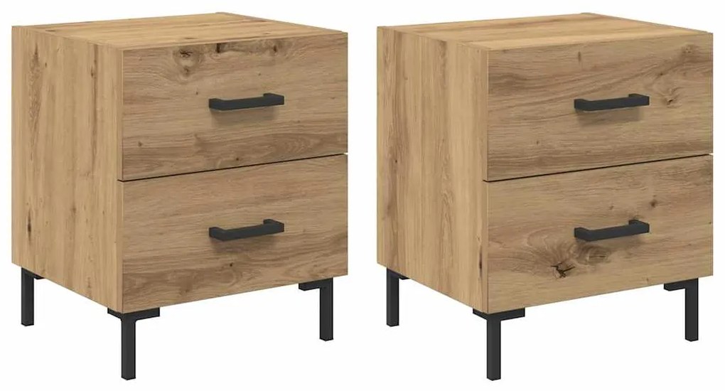 vidaXL Κομοδίνο 2 pcs Artisan Oak 40 x 35 x 47,5 εκ Επεξεργασμένο ξύλο