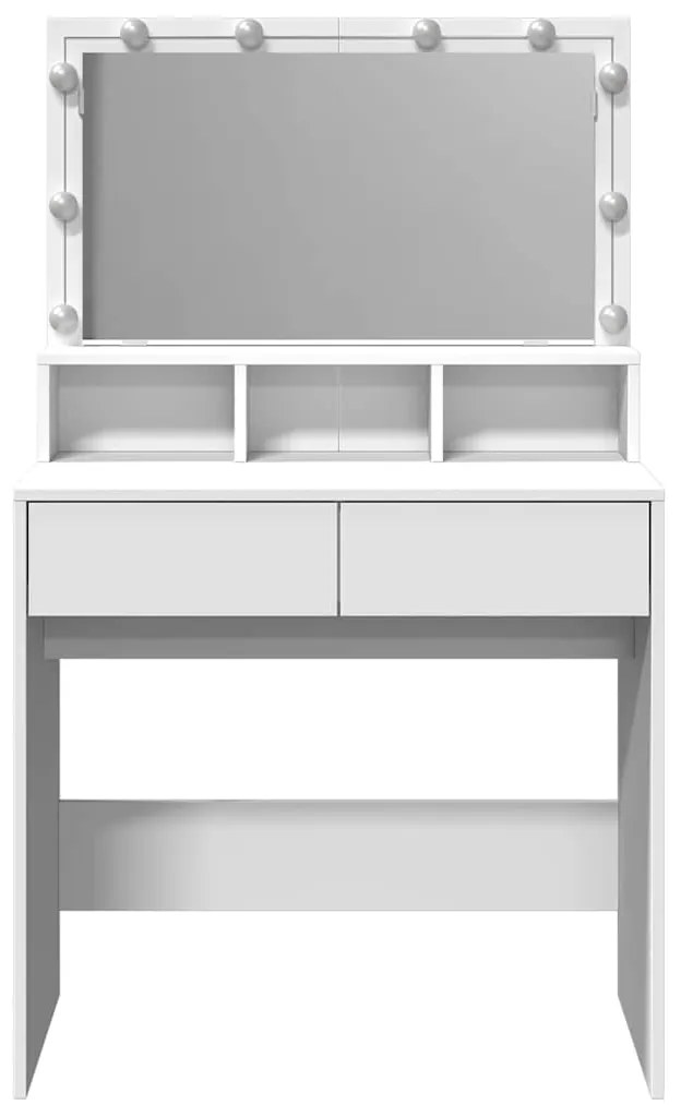 vidaXL Μπουντουάρ με LED Λευκό 80x41x144,5 εκ.