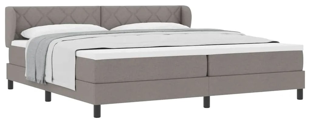 vidaXL Κρεβάτι box spring με στρώμα Taupe 200 x 200 cm ύφασμα
