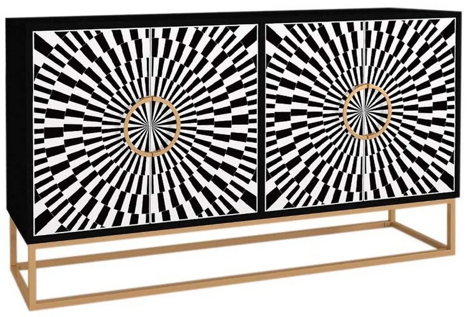 Μπουφές Gradel 0228208 150x35x83,6cm Black - White